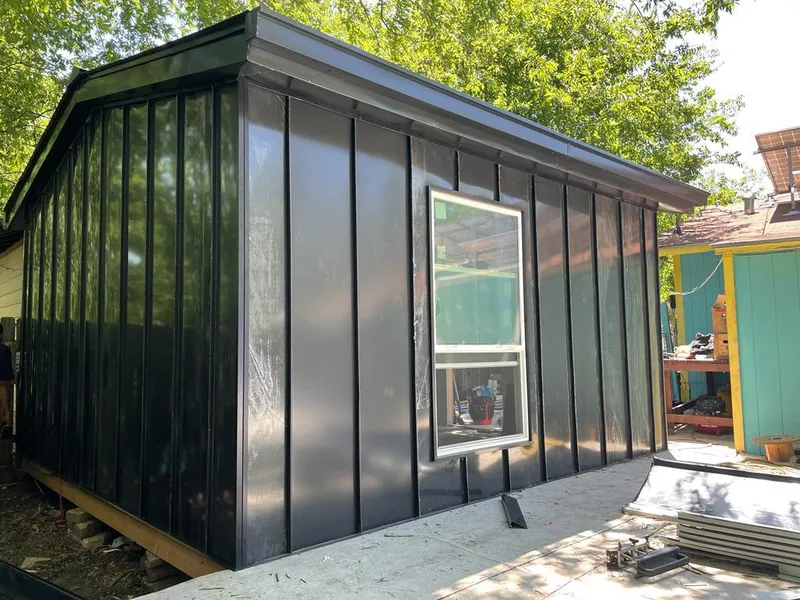 Black standing seam metal wall panels for Metal Roof Installation in Honeygo